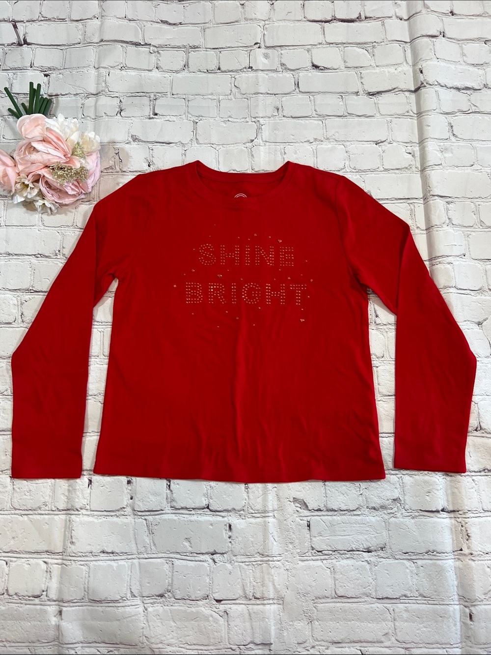 🌸 Wonder Nation “Shine Bright” Red LS Shirt